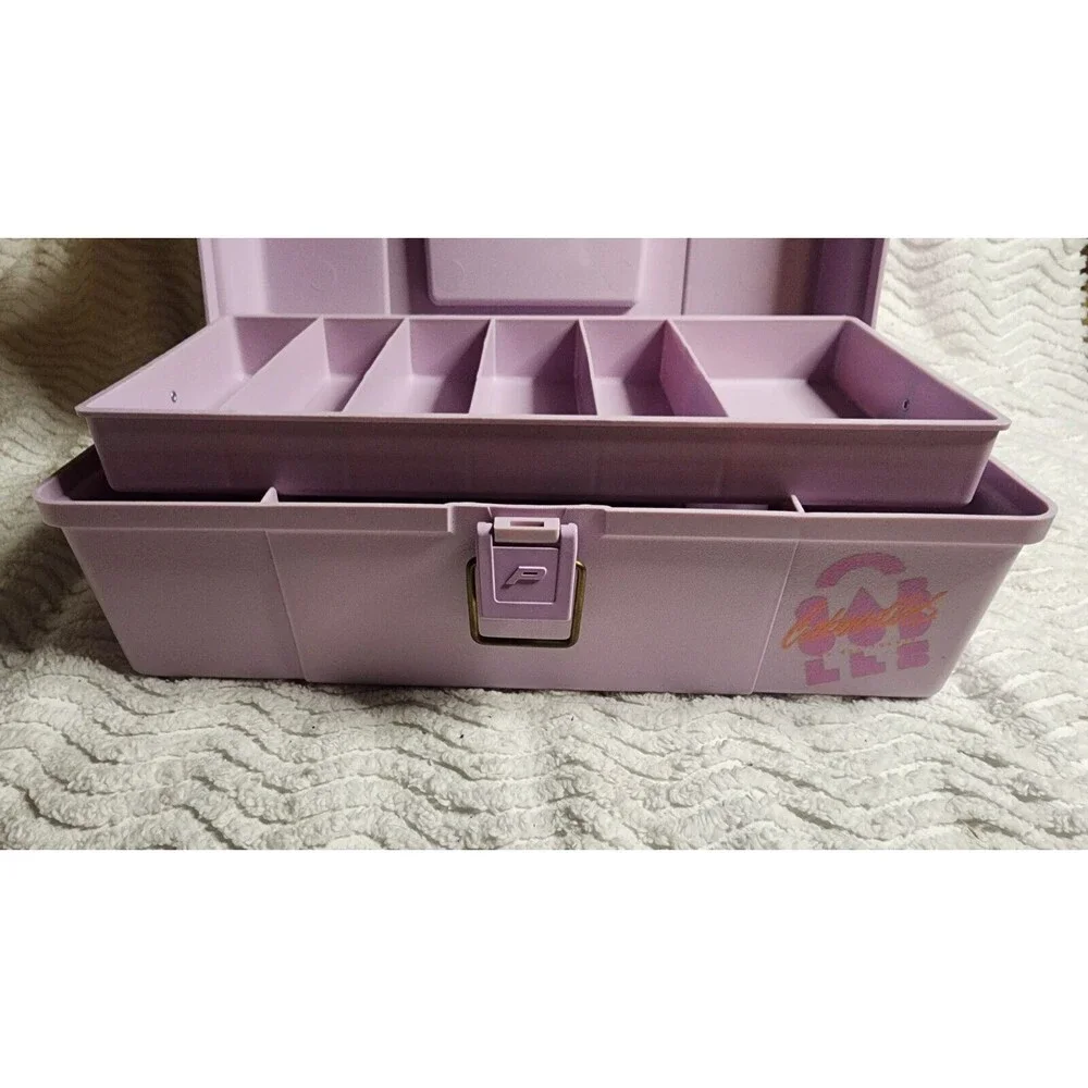 RareNIB Vintage 80s CABOODLES MakeUpCosmeticStorage PURPLE w/Tray &Orig BOX Vhtf